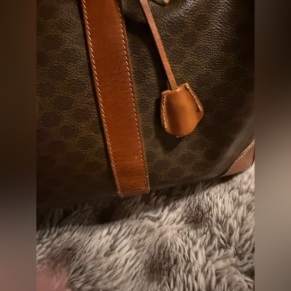 CELINE Brown and Tan Travel Duffel Bag 90s Vintage 🔥 - Picture 9 of 12